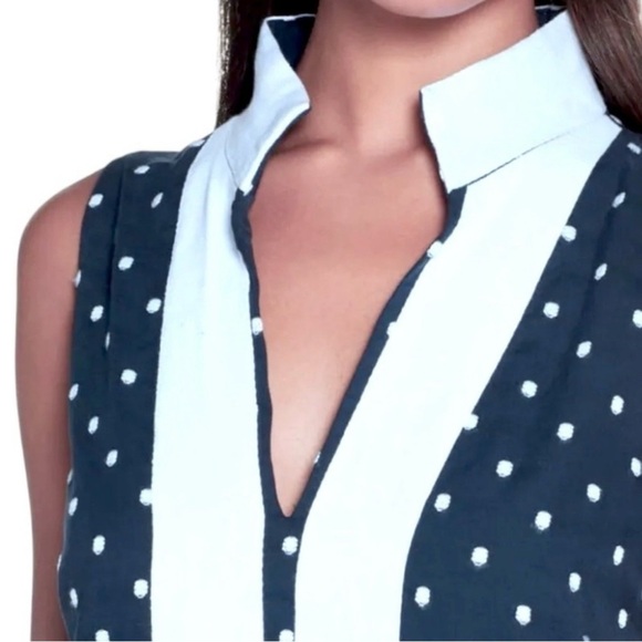 Eliza J Navy Blue Polka Dot Sheath Dress Size 6 Nautical Cotton Shift
Tea Party - Picture 7 of 9